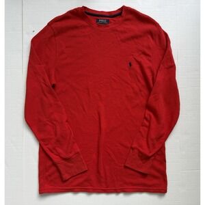 Polo Ralph Lauren Men's Thermal Long Sleeve Shirt Red Large